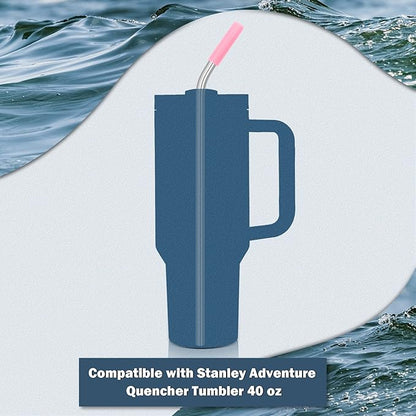 Stainless Steel Replacement Straws for Stanley Adventure Travel Tumbler (6 Straws with Tips for 40oz)