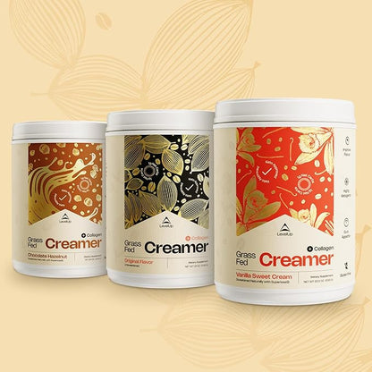 LevelUp Creamer, with Energizing MCT Oil and Collagen Peptides, Keto Coffee Creamer, Supports Natural Energy & Ketone Production - Chocolate Hazelnut
