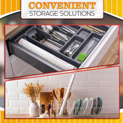 15.7x23.4 Pizza Mats for Rolling Dough - Stain-Proof Large Silicone Baking Mat with Measurements, Non-Stick Baking Rolling Mat - Heat Resistant Kneading Dough Sheet for Bread, Pizza, Pasta & Pie