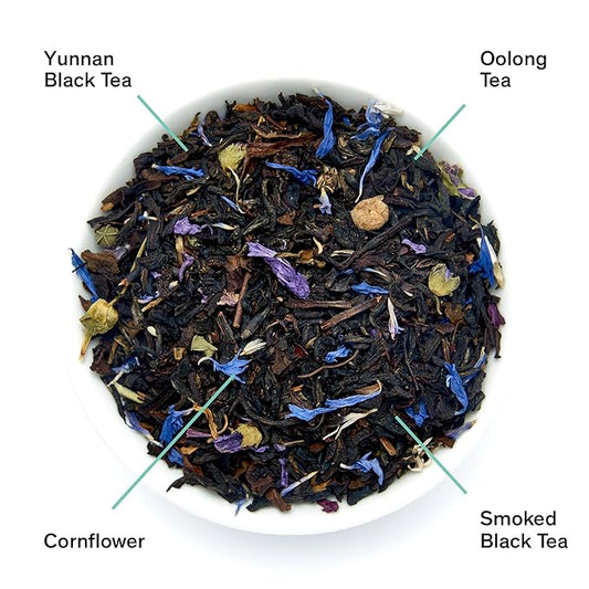 August Uncommon Black Metallic – Violet and Elderberry Tea Black – Lush Blend with Dark Berry and Floral Notes – Loose Leaf Tea Caffeinated for Daily Enjoyment in a Resealable Pouch (1.75oz)