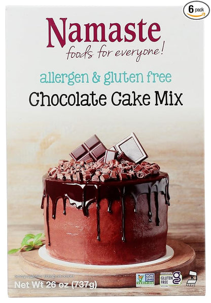 Namaste Foods, Gluten-Free Chocolate Cake Mix, Allergen-Free, 26-Ounce Boxes (Pack of 6)