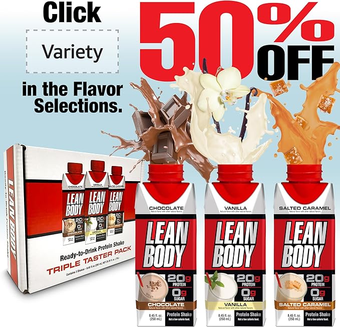 Lean Body Ready-to-Drink Café Mocha Protein Shake, 240mg Caffeine, 40g Protein, Whey Blend, 0 Sugar, Gluten Free, 22 Vitamins & Minerals, (Recyclable Carton & Lid - Pack of 12) LABRADA