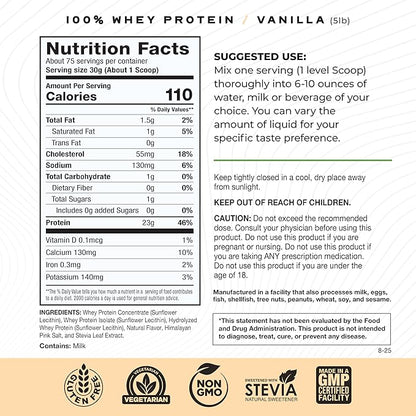 Muscle Feast 100% Grass Fed Whey Protein Powder, All Natural, Hormone Free Paure Raised Whey Protein Powder for Women & Men - Whey Concentrate, Isolate & Hydrolyzed Protein Powder Blend - Vanilla, 5lb