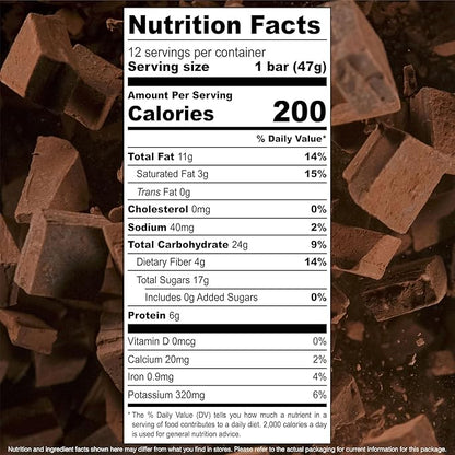 JONESBAR Organic Plant Based Protein Bars | Chocolate Peanut Butter | Fruit & Nut Bar, Kosher, Gluten Free, Breakfast Bars, School Snacks, Vegan Snack & Healthy Snacks for Adults and Kids (Pack of 12)