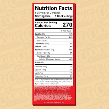 My Cookie Dealer Protein Cookies, Peanut Butter & Jelly (2.2oz, Pack of 12) - 17g Protein per Cookie - Individually Wrapped Workout Snacks for On-The-Go Travel