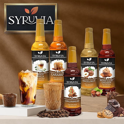 Syruvia Chocolate Mint Coffee Syrup - 25.4 fl oz - Kosher Coffee Syrups, Gluten Free, No Coloring, Perfect for Drinks, Soda, Shakes, Desserts, and More.