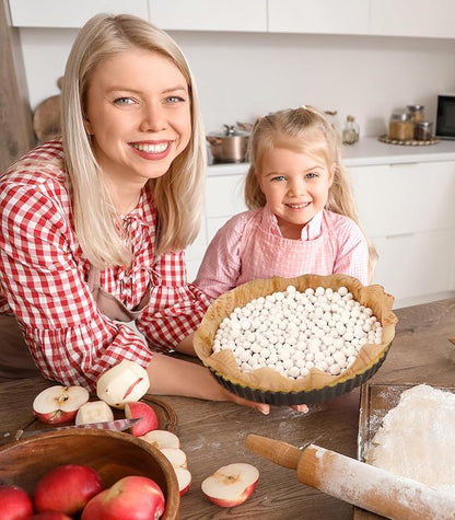 NINGOO Pie Weights for Baking Crust, 1.3LB Reusable Ceramic Pie Beans with Storage Box, Blind Bake Pie Weights, Pie Crust Weights, Pastry Tools for Baking