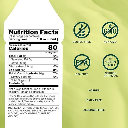 Monin - Pistachio Syrup, Rich and Roasted Pistachio Flavor, Great for Lattes, Mochas, and Dessert Cocktails, Non-GMO, Gluten-Free (1 Liter)