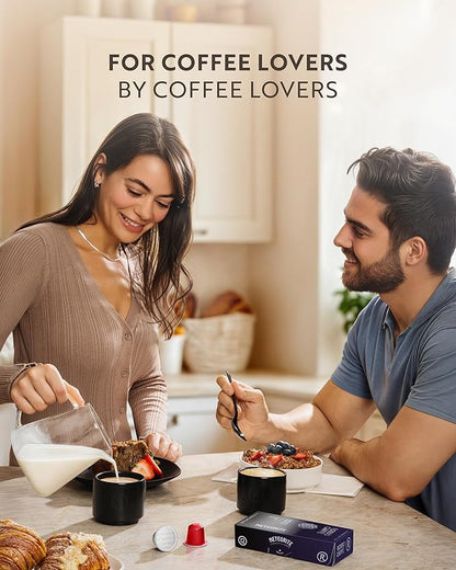 ROSSO CAFFÈ Espresso Coffee Pods for Nespresso Original Machines - 80 Capsules Dark Roast Intense Pack, 4 Strong and Robust Flavors - Made in Italy
