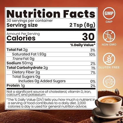 Mushroom Mocha, 10 Mushrooms Blend Mocha Coffee, MCT and Cocoa Powder | Adaptogenic Superfood for Focus, Immunity & Gut Health | Vegan, Gluten-Free, Non-GMO | 8.5 Oz