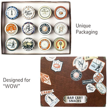 Snack Box Gift Basket, Birthday Gift for Men, Women, Food Care Package, Unique Tins of Assorted Nuts, Snacks in Stunning Case - Treat for Men, Women, Dad, Friends, Family