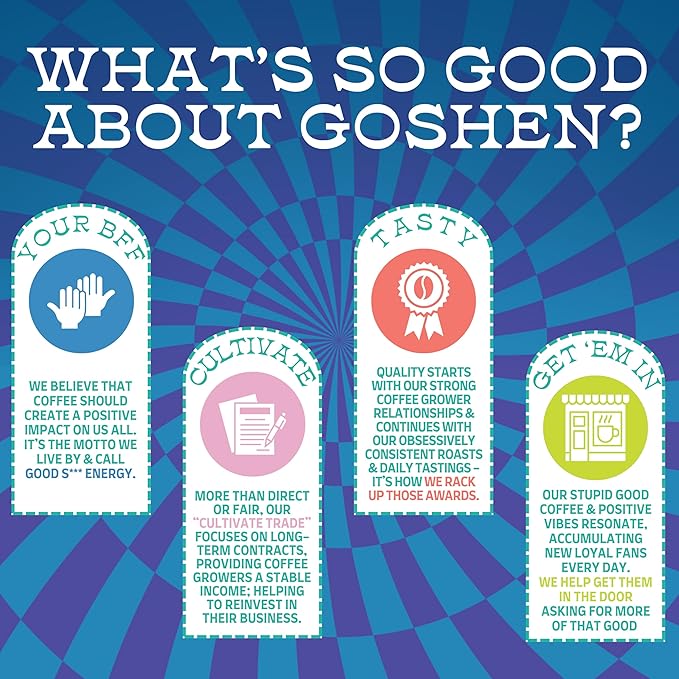 Goshen Coffee Roasters Whole Bean Old School Tattoo House Blend | Medium Roast, Brewed or Espresso | Award-Winning, Natural and Washed | Caramel, Nutty, Orange Flavors | 5 lb Bag