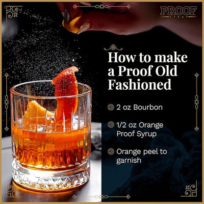 Proof Syrup - Old Fashioned Cocktail Mix - Made with Real Bitters & Cane Sugar - Orange Flavor - Fast, Easy, Delicious, Handcrafted Cocktail Syrup - 4oz