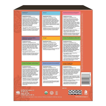 Yogi Organic Tea Sampler Gift Box (45 Tea Bags) Assorted Delicious Wellness Blends - 9 Favorite Herbal, Green & Black Varieties