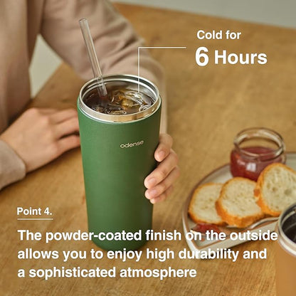 Odense Legodt Straw Tumbler 24oz - Double Stainless Vacuum Insulated Tumbler with Lid & Straw - Travel Mug, Water Bottle for Iced Coffee & Iced Tea, Cold Drinks, Dishwasher Safe(Sweet Pumpkin)