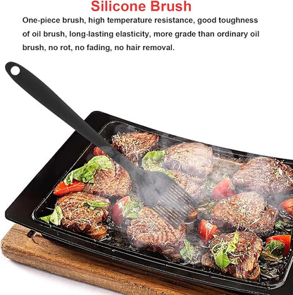 Silicone Spatulas Set of 6, Rubber Spoon Spatula Heat Resistant Spoonula One Piece Design Seamless Spatula Non-Stick Scrapers Baking Mixing Tool (Black)