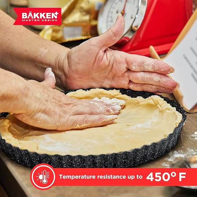 Tart Pan – Quick Release Removable Base, Non-Stick Fluted Edge, Durable Steel - Create Perfect Pies, Fruit Tarts, and Quiches with Ease