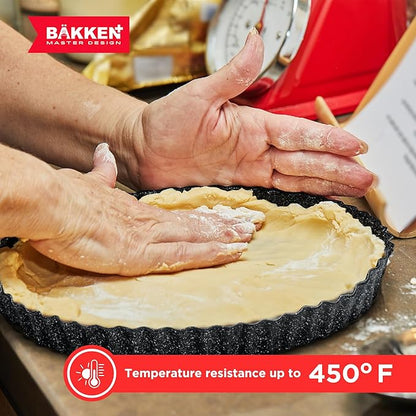 Tart Pan – Quick Release Removable Base, Non-Stick Fluted Edge, Durable Steel - Create Perfect Pies, Fruit Tarts, and Quiches with Ease