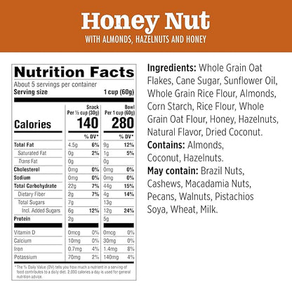Jordans Cereals | Delightfully Crisp Slow-baked Granola | No Artificial Flavors, Colors, or Preservatives | Healthy Snacks for Adults & Kids | 11.4 oz (325 Grams, Honey Nut)