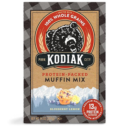 Kodiak Cakes Power Bake, Protein Muffin Mix, Blueberry Lemon, 14 Ounce (Pack of 6)