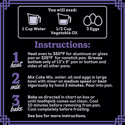 Betty Exclusives Wednesday Super Moist Dark Chocolate Cake Mix, 13.25 oz (Pack of 12)
