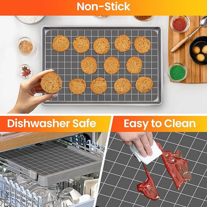 Silicone Baking Mat Roll- Heat Resistant Baking Macaron Bread Mat, Non-stick Pastry Mat, Reusable Dough Rolling Mat, Countertop Protector, Oven Mat, Air Fryer Mat, Refrigerator Mat Multipurpose