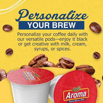Café Aroma Espresso Capsules, Espresso Pods, Compatible With Nespresso Original Machines, Authentic Cuban Style Coffee, 4 Pack (40 Count)
