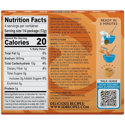 Simply Desserts Salted Caramel Instant Pudding, Sugar-Free, 6-Pack – Healthy Dessert, Keto Snacks, Vegan & Diabetic-Friendly, Kosher, 1.7 Oz Ea
