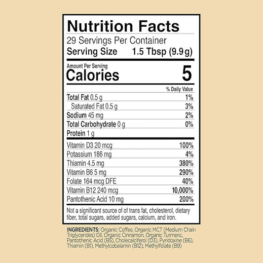 VitaCup Organic Genius Ground Keto Coffee, Increase Energy & Focus w/MCT Oil, Turmeric, B Vitamins, D3, USDA Organic Ground Coffee Medium Dark Roast, 100% Arabica Coffee Grounds, 2 bags, 10 oz each