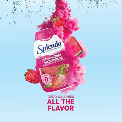 SPLENDA Liquid Water Enhancer Drops, Sugar Free, Zero Calorie, Natural Flavor, Concentrated Drink Mix, 3.11 Fl Oz Each Bottle (Strawberry Watermelon, 2 Pack)