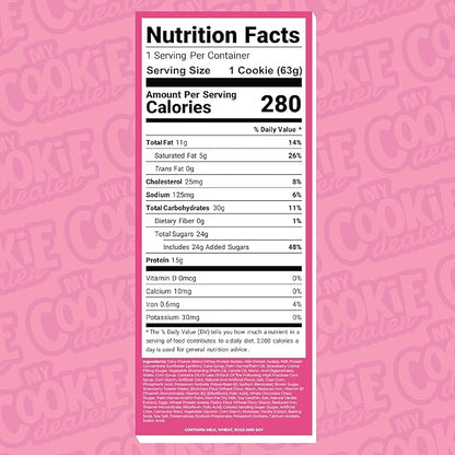 My Cookie Dealer Protein Cookies, Strawberry Creme (2.2oz, Pack of 3) - 15g Protein per Cookie - Individually Wrapped Workout Snacks for On-The-Go Travel