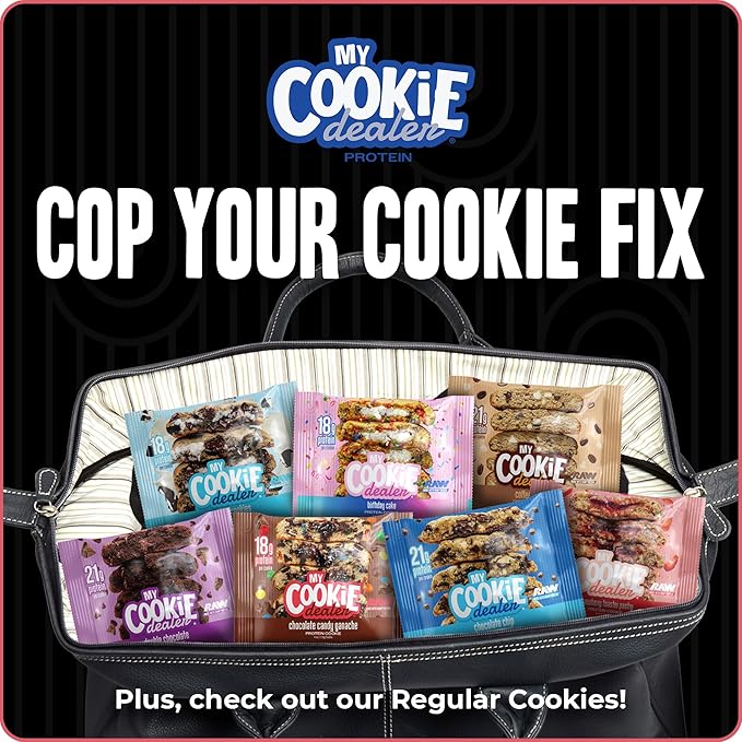 My Cookie Dealer Protein Cookies, Strawberry Toaster Pastry (4oz, Pack of 3) - 18g Protein per Cookie - Individually Wrapped Workout Snacks for On-The-Go Travel