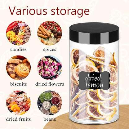 Plastic Jars with Lids 20Pcs 14 oz Clear Plastic Slime Storage Jars Containers with Airtight Leak Proof Black Plastic Screw On Lids Cylinder Clear Round Jar Food Grade Durable PET Jar