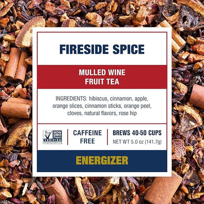 Tiesta Tea - Fireside Spice, Loose Leaf, Mulled Wine Herbal Tea, Premium Non-Caffeinated Blend, Makes Hot or Iced & Brews Up to 50 Cups, 5oz Refillable Tin