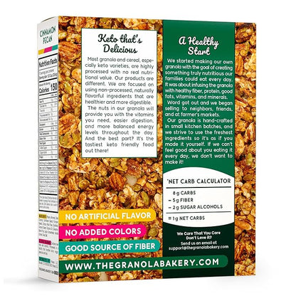 TGB Cinnamon Keto Granola | 1g Net Carb Cereal | Gluten Free Low Carb Nut Snack, 10 Ounces