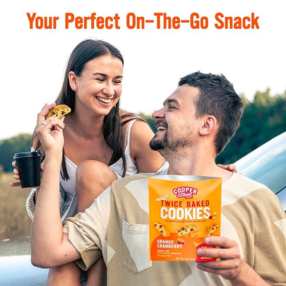 Cooper Street Twice Baked Biscotti Cookies Variety Pack - 5 Pack (5oz Each) - Light and Crispy Coffee Cookies 5 Flavors Assortment - Low-Calorie Snacks for Adults & Kids - Dairy & Peanut Free, Kosher