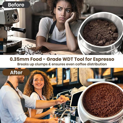 51mm Espresso Accessories Kit, Calibrated Spring Loaded Tamper, WDT Tool Espresso Machine Accessories Kit and Dosing Funnel Set, Coffee Tamper Tool and 51mm Portafilters, Barista Tools