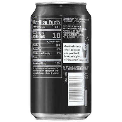 Starbucks Nitro Cold Brew Coffee, Black Unsweetened, 9.6 fl oz Cans (8 Pack), Iced Coffee, Cold Brew Coffee, Coffee Drink