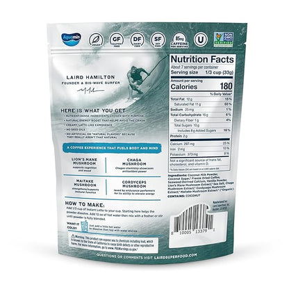 Laird Superfood Vanilla Instant Latte, Non-Dairy, Superfood Creamer, Gluten Free, Non-GMO, Vegan, 8 oz. Bag, Pack of 1