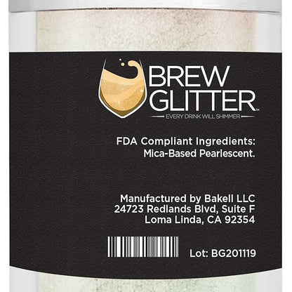 Green Iridescent BREW GLITTER Edible Glitter For Drinks, Cocktails, Beer, Garnish Glitter & Beverages | KOSHER & HALAL Certified | 100% Edible & Food Grade | Vegan, Gluten, Nut Free (25g, Green Iridescent)