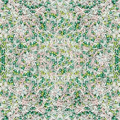 Confect Fusion Sprinkle Mix | Green & White Confetti Blend for Cake Decorating | Edible Pastel Sprinkles for Cupcakes, Cookies & Desserts | Baking Toppings | Vegan, Gluten-Free, Soy-Free, Dairy-Free, Palm Oil-Free – 4.2 Oz