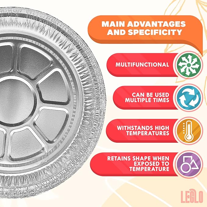 Round Foil Cake Pans – 50 Pack 6-Inch Reusable Aluminum Baking Pans | Stackable, Durable & Grease-Resistant | Great for Tarts, Baking, Cheesecakes, Catering, Meal Prep, Takeout, Freezer & Storage Use