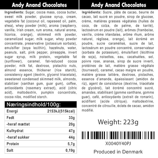 Andy Anand Chocolatier Belgian Chocolate Truffles Gift Box Handcrafted Gluten Free Gourmet Chocolate European Imported Chocolate Truffles Perfect as Chocolate Gifts For Women (25 Pcs,7.8 Oz)