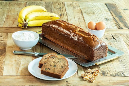 Nadel - Naturally Delicious Banana Nut bread, 4 Pack, Fresh Bananas, Crunchy Walnuts, Lunch snack breakfast bars Natural fresh brand, Cake Slices