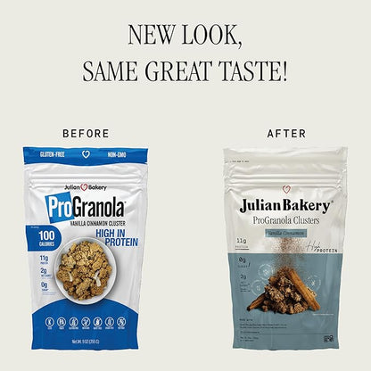 Julian Bakery® ProGranola® Cereal | Vanilla Cinnamon Cluster | 11g Protein | 2 Net Carbs | Gluten-Free | Grain-Free | 9oz (3 PACK)