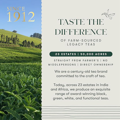 Luxmi Estates Lemon Balm Honey Ginger Loose Leaf Tea, 50 Tea Bags, Organic Herbal Tea, Caffeine Free Tea Bags for Relaxing, Calming, and Stress Relief, With Certified Organic Lemon Balm Tea