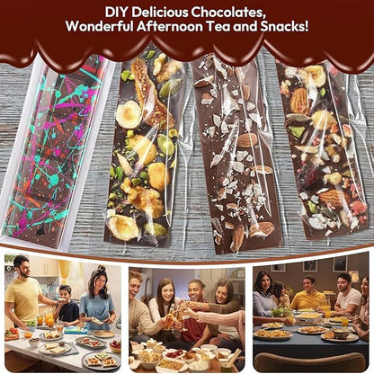 Chocolate Bar Mold, Silicone Thick Chocolate Bar Molds for Dubai Chocolate Bar Pistachio, Break Apart Candy Bar Mold for Stuffed Bars Knafeh Chocolate Bar Kit