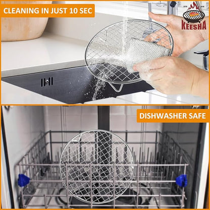 KEESHA 10 Inch Cooling Rack - 304 Stainless Steel Dish Rack for Cooking and Baking - Premium Steamer Rack, Canning Rack - Stackable Cake Cooling Rack