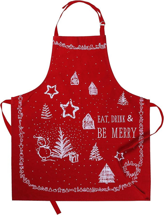 AMOUR INFINI Cotton Womens Apron for Kitchen Reusable and Washable Aprons with Pockets & Adjustable Strap Spring & Easter Apron (27.5 x 33 Inches)