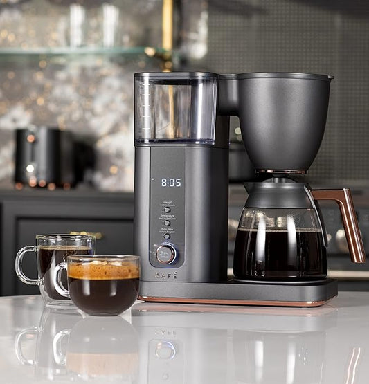 Café Specialty Drip Coffee Maker | 10-Cup Glass Carafe | WiFi Enabled Voice-to-Brew Technology | Smart Home Kitchen Essentials | SCA Certified, Barista-Quality Brew | Matte Black (Renewed)